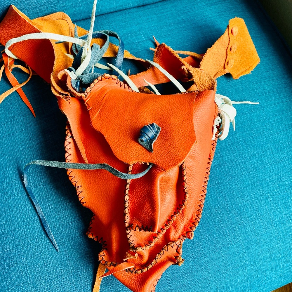 Fabulous handmade leather Boho shoulder bag